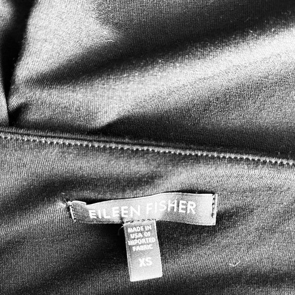 EILEEN FISHER Dress Black Jersey Handkerchief Hem - Picture 2 of 9